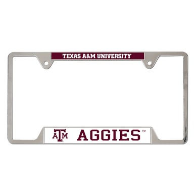 Texas A and M University Chrome License Plate Frame - Metal
