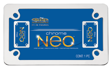 Chrome Plain Motorcycle License Plate Frame - Metal