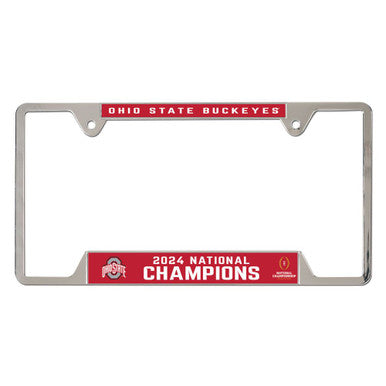Ohio State Buckeyes 2024 National Football Champions Chrome Metal License Plate Frame