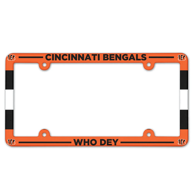 Cincinnati Bengals Full Color Plastic License Plate Frame-WHO DEY