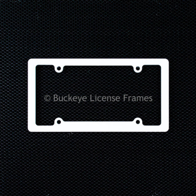 Blank Standard Rim White Plastic License Plate Frame