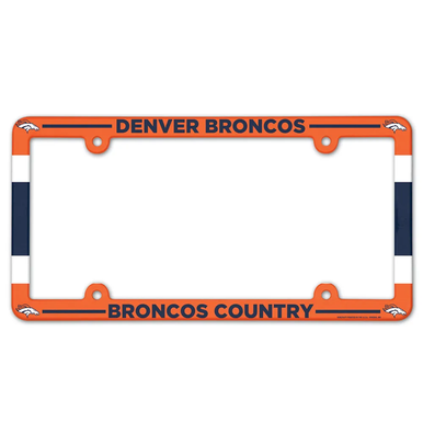 Denver Broncos Full Color Plastic License Plate Frame