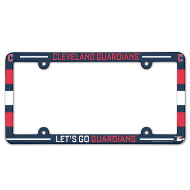 Cleveland Guardians Full Color Plastic License Plate Frame-"LET'S GO GUARDIANS"