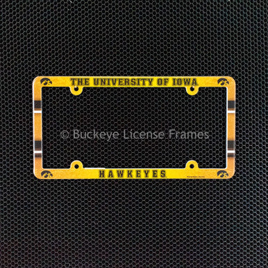 University of Iowa Hawkeyes Full Color Plastic License Plate Frame