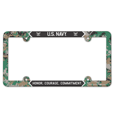 United States Navy Camouflage Full Color Plastic License Plate Frame - Military