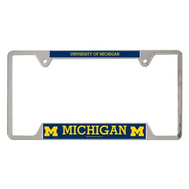 University Of Michigan Wolverines Chrome License Plate Frame - Metal