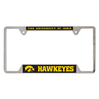 University of Iowa Hawkeyes Chrome License Plate Frame - Metal