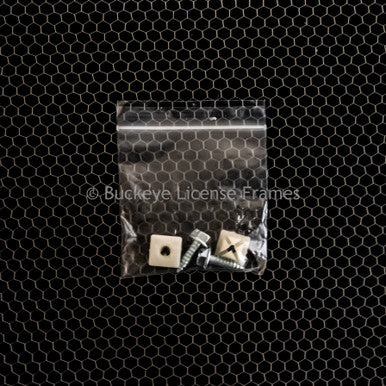 License Plate Fasteners/Bolts with Grommets - Zinc-Plated Metal - Domestic 2 Pack
