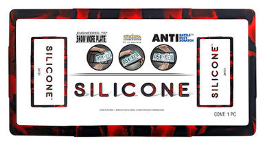 Silicone License Plate Frame Red/Black