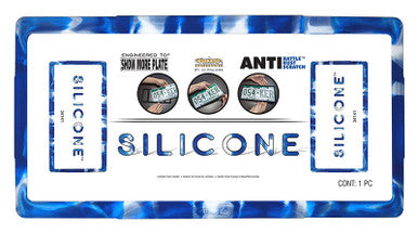 Silicone License Plate Frame Blue/White