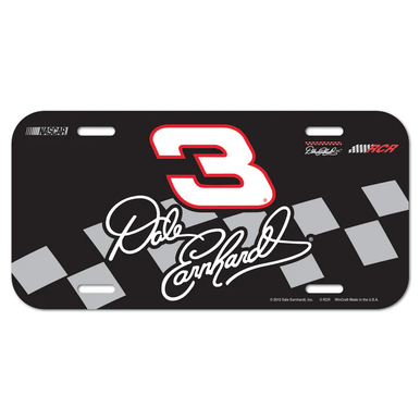 Dale Earnhardt Signature 3 Plastic License Plate