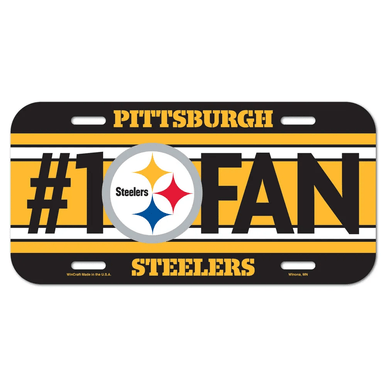 Pittsburgh Steelers "#1 Fan" Plastic License Plate