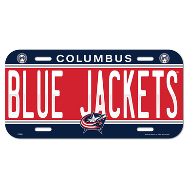 Columbus "BLUE JACKETS" Plastic License Plate