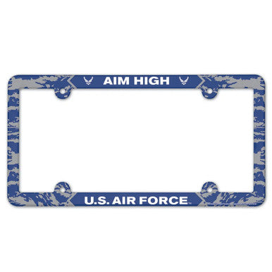 United States Air Force Sky Camouflage Full Color Plastic License Plate Frame AIM High Military