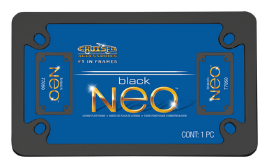 Black Plain Metal NEO Motorcycle License Plate Frame