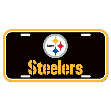 Pittsburgh Steelers Logo Plastic License Plate "STEELERS"