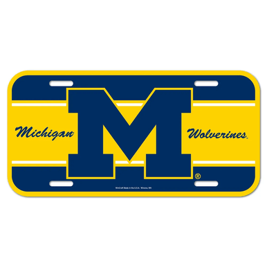 University of Michigan Wolverines "M" Plastic License Plate