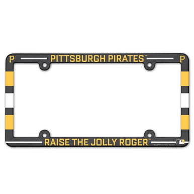 Pittsburgh Pirates Full Color Plastic License Plate Frame-Raise The Jolly Roger