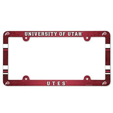 University Of Utah Utes Full Color Plastic License Plate Frame