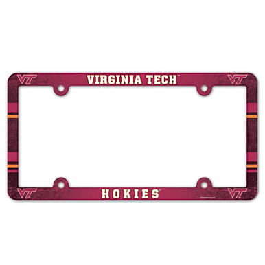 Virginia Tech Hokies Full Color Plastic License Plate Frame