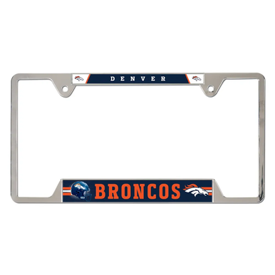 Denver Broncos Chrome Metal License Plate Frame