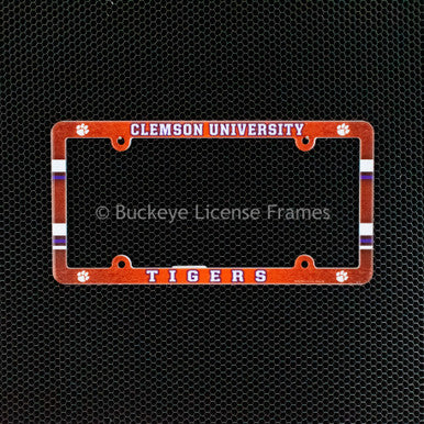 Clemson University Tigers Full Color Plastic License Plate Frame