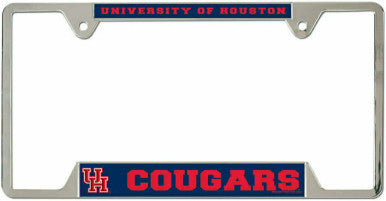 University Of Houston Cougars Chrome License Plate Frame - Metal