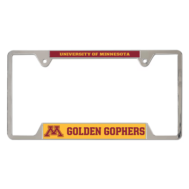 University Of Minnesota Golden Gophers Chrome License Plate Frame - Metal