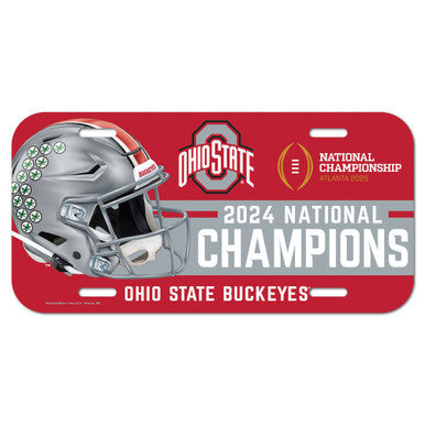 Ohio State Buckeyes 2024 National Football Champions Plastic License Plate