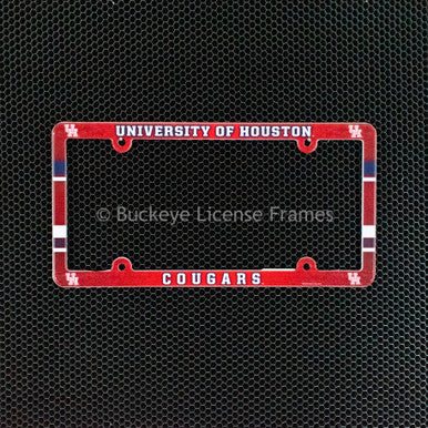 University Of Houston Cougars Full Color Plastic License Plate Frame