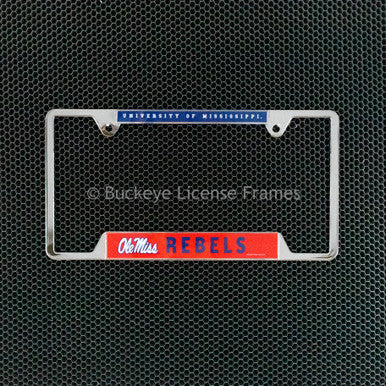 University of Mississippi Rebels Chrome License Plate Frame - Metal