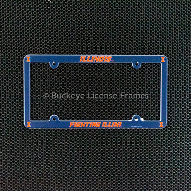 University Of Illinois Fighting Illini Full Color Plastic License Plate Frame