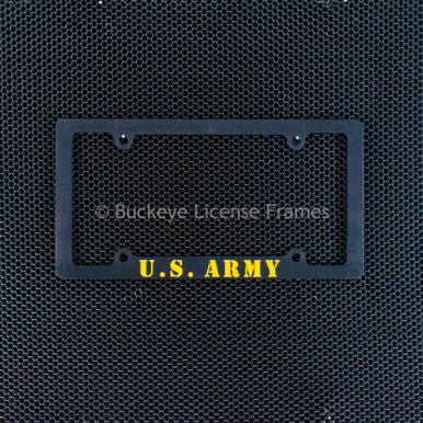 United States Army Screen Printed Black Plastic License Plate Frame - Military