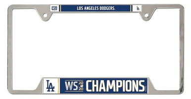 Los Angeles Dodgers World Champion Chrome Metal License Plate Frame