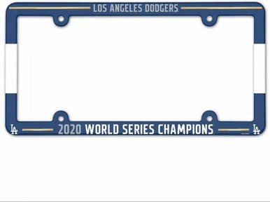 LA Dodgers"2020 WORLD SERIES CHAMPIONS" Plastic License Plate Frame