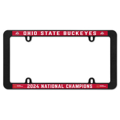 Ohio State Buckeyes 2024 National Football Champions Black Plastic License Plate Frame