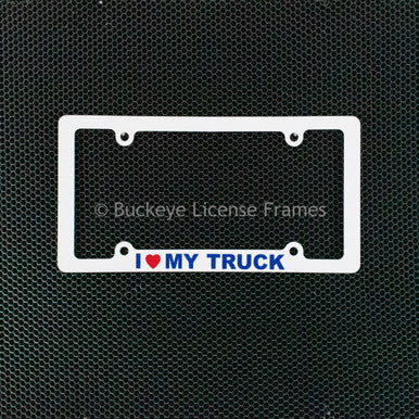 I "heart" My Truck Screen Printed Plastic License Plate Frame