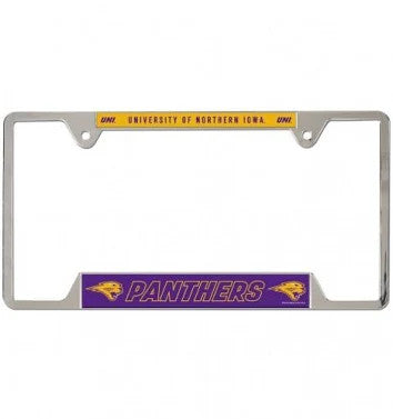 University of Northern Iowa Panthers Chrome License Plate Frame - Metal