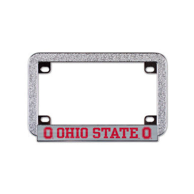 Ohio State Textured Chrome Motorcycle License Plate Frame