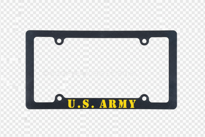 U.S. Army Black License Plate Frame - No Background