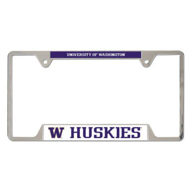 University Of Washington Huskies Chrome License Plate Frame - Metal
